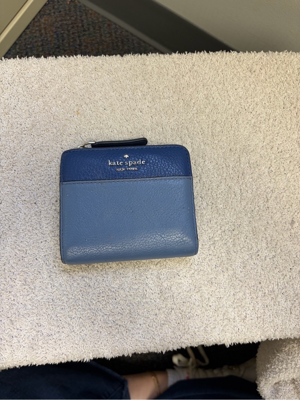 kate spade Two-Tone Blue Leather Zip-Around Wallet
